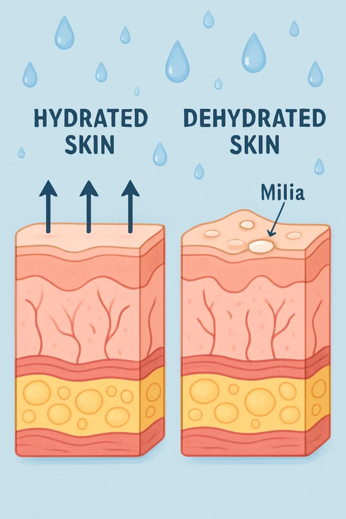 The importance of hydration and milia production Bristol